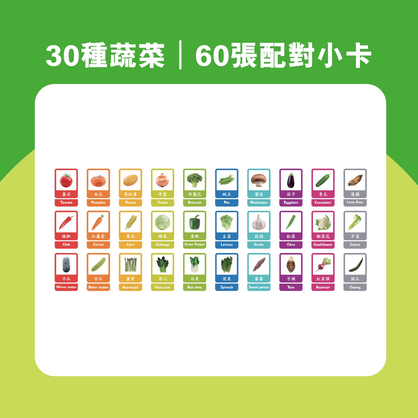 Curios - 中英文雙語蔬菜配對卡
