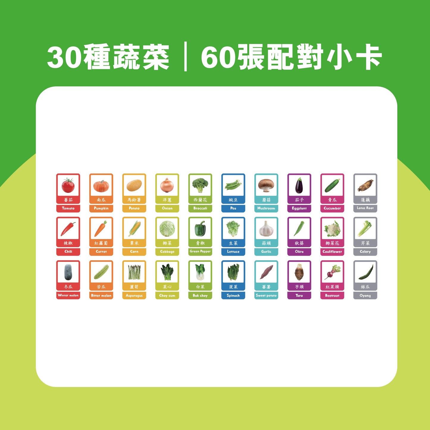 Curios - 中英文雙語蔬菜配對卡